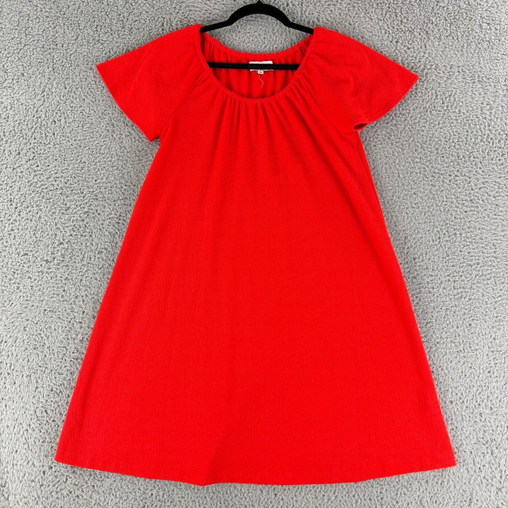 Madewell Texture and Thread Dress Womens XS Red Short Sleeve A-Line Casual
